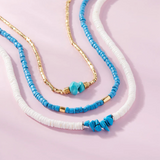 Pura Vida -  Puka Shell Turquoise Chip Choker Necklace