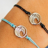 Pura Vida -  Swell Charm Bracelet -  Crystal Blue Silver