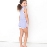 Girls Terry Cloth Romper - Blue