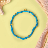 Pura Vida -  Turquoise Chip Stretch Anklet