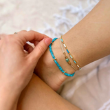 Pura Vida -  Turquoise Chip Stretch Anklet