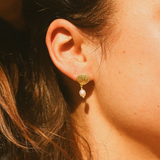 Pura Vida -  Radiant Pearl Shell Stud Earrings -  Gold