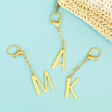 Bag Charm - Gold Alphabet Letters - Lucky Feather