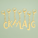 Bag Charm - Gold Alphabet Letters - Lucky Feather