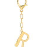 Bag Charm - Gold Alphabet Letters - Lucky Feather