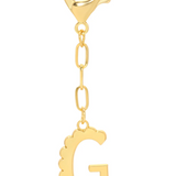 Bag Charm - Gold Alphabet Letters - Lucky Feather
