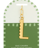 Bag Charm - Gold Alphabet Letters - Lucky Feather