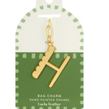 Bag Charm - Gold Alphabet Letters - Lucky Feather
