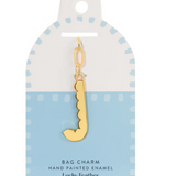 Bag Charm - Gold Alphabet Letters - Lucky Feather