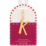 Bag Charm - Gold Alphabet Letters - Lucky Feather