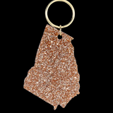 Gold Glitter State Keychain - Georgia