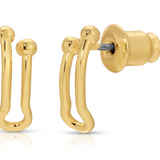 Charm Garden Gold Hoop Earrings- Lucky Feather