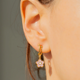 Charm Garden Gold Hoop Earrings- Lucky Feather