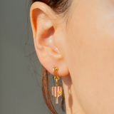 Charm Garden Gold Hoop Earrings- Lucky Feather