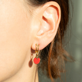 Charm Garden Gold Hoop Earrings- Lucky Feather