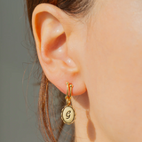 Charm Garden Gold Hoop Earrings- Lucky Feather