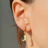 Charm Garden Gold Hoop Earrings- Lucky Feather