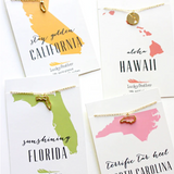 Gold Georgia State Love Necklace by Lucky Feather