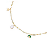 Enamel Treasure Dangle Choker Necklace - Smile