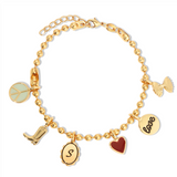 Charm Garden Gold Bracelet - Lucky Feather
