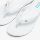 Millie Charmed Sandals w/ Diamond Charm by Oka B - Salt White