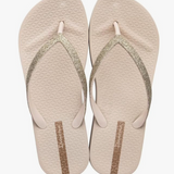 Mesh Chic Platform Fem Sandals by Ipanema - Beige Glitter