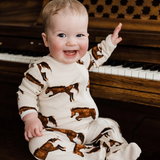 Organic Cotton Baby Zipper Footed Romper - Chicken