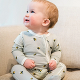 Organic Cotton Baby Zipper Footed Romper - Chicken
