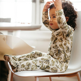 Cotton Stretch Baby Zipper Footed Romper - Island Leaf