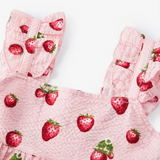 Ruffled Tiered Dress by Milkbarn- Strawberry