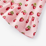 Ruffled Tiered Dress by Milkbarn- Strawberry