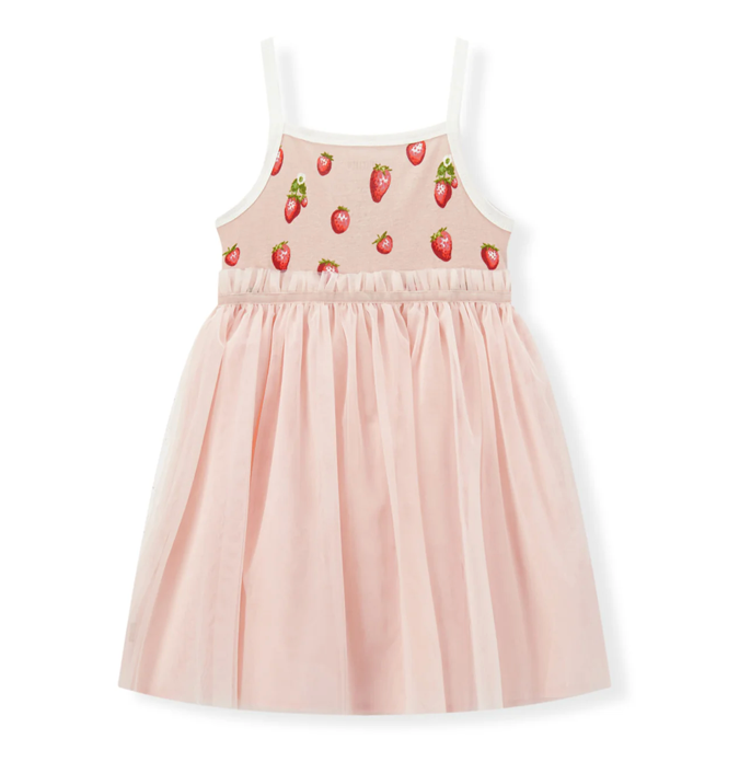 Organic Cotton Ballet Dress by Milkbarn- Strawberry