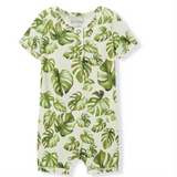 Organic Cotton Stretch Baby Shortall - Island Leaf