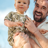 Organic Cotton Stretch Baby Shortall - Island Leaf