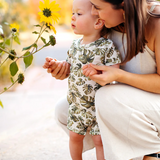 Organic Cotton Stretch Baby Shortall - Island Leaf