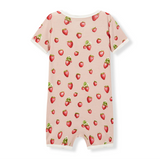 Organic Cotton Baby Shortall - Strawberry