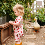 Organic Cotton Baby Shortall - Strawberry