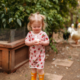 Organic Cotton Baby Shortall - Strawberry