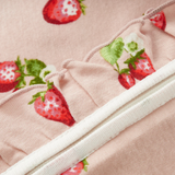 Organic Cotton Baby Footed Ruffle Romper - Strawberry