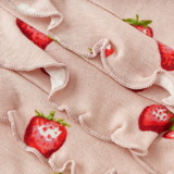 Organic Cotton Baby Footed Ruffle Romper - Strawberry