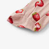 Organic Cotton Baby Footed Ruffle Romper - Strawberry