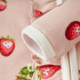 Organic Cotton Baby Footed Ruffle Romper - Strawberry