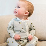 Bamboo Baby Zipper Footed Romper - Coastal Crab