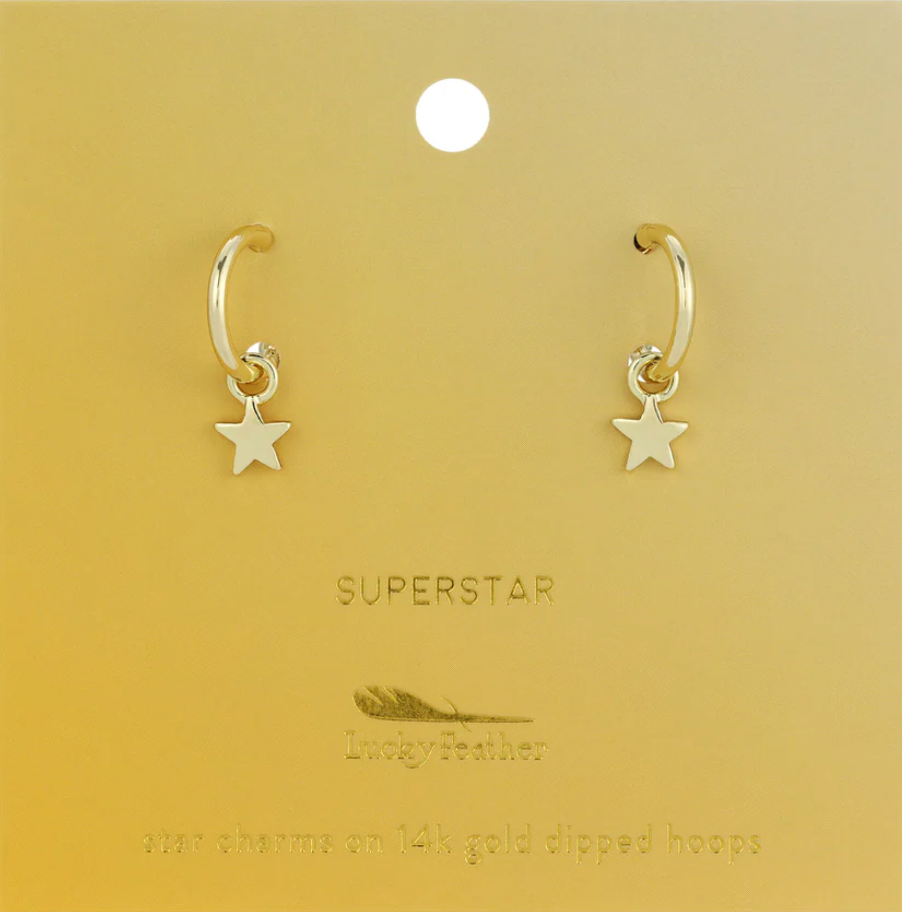 Hoop with Drop Earrings Collection by Lucky Feather
