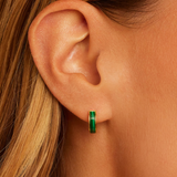 Rose Marble Huggies Earrings - Gold Malachite - By Gorjana