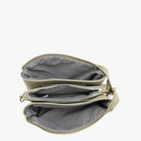 Riley Convertible Cross Body Purse, Wristlet or Clutch - Solid Color Camel