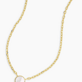 Rose Marble Coin Necklace - Gold Pearl- By Gorjana