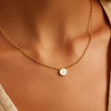 Rose Marble Coin Necklace - Gold Pearl- By Gorjana