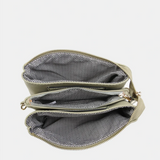 Riley Convertible Cross Body Purse, Wristlet or Clutch -  Herringbone Straw Nude