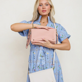 Phiona Studded Crossbody Purse  - Off White